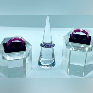 Sim Diamond & Enamel 925 Ring Set